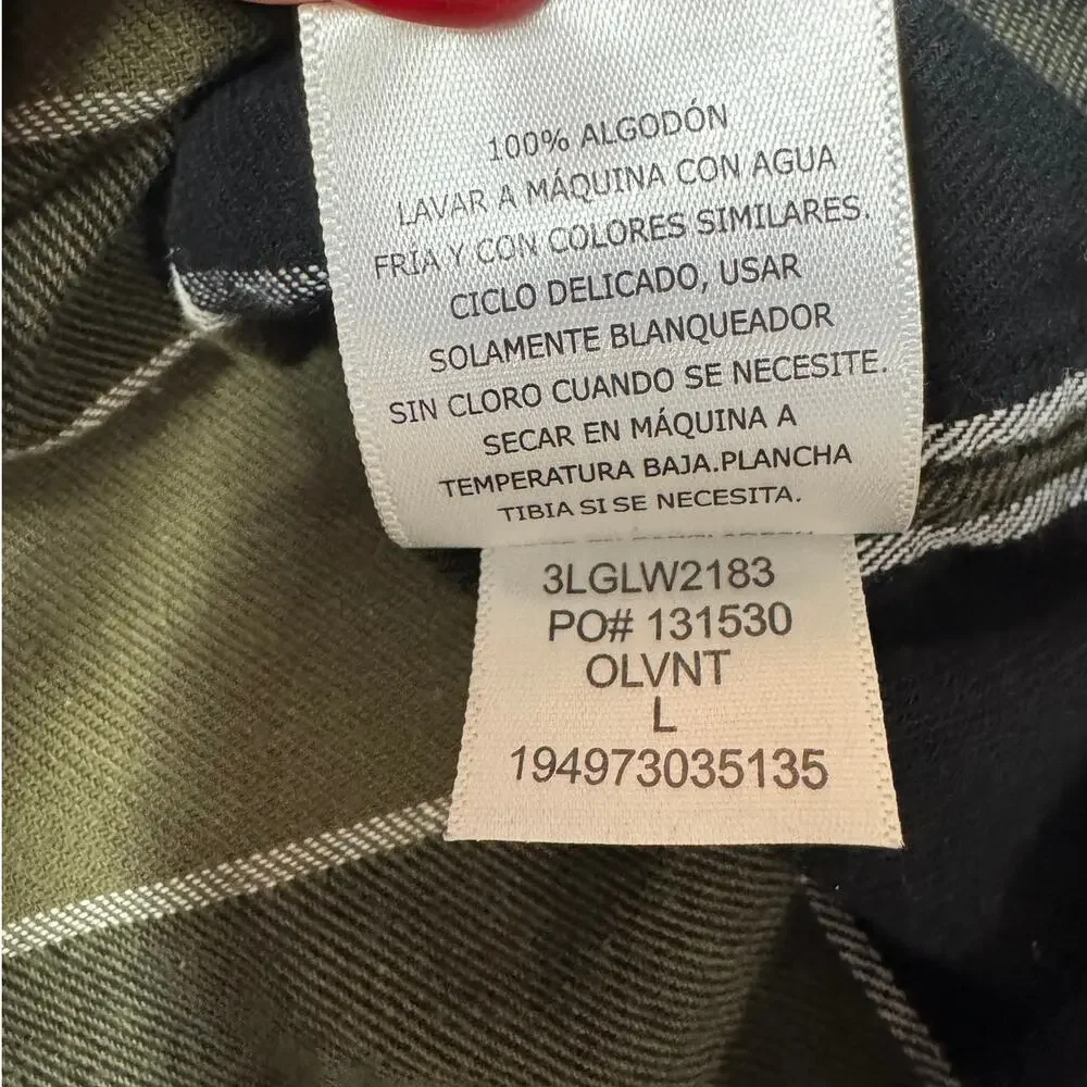 Levi’s Green Black Plaid Flannel L 90s Grunge Workwear